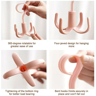 Thickened Durable Rotating Four-Claw Hook For Secure Hanging