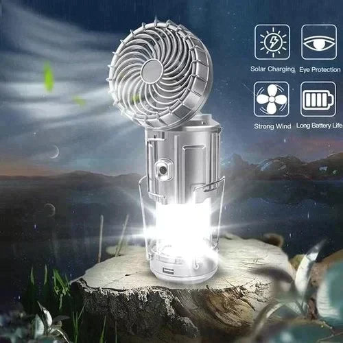 Portable LED Camping Lantern With Cooling Fan For Outdoor Use