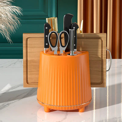 Rotating Knife Holder And Utensil Storage Organizer 360 Degree Spin