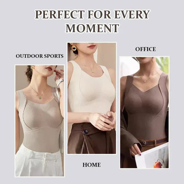 Women's Thermal Tank Tops With Built-In Support Bra Comfortable Fit