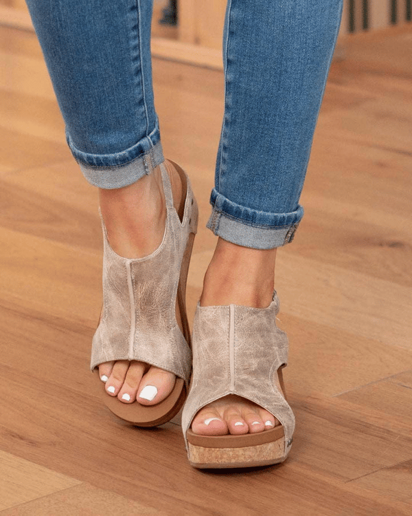 Women’s Orthopedic Leather Wedge Sandals Comfortable Platform Shoes
