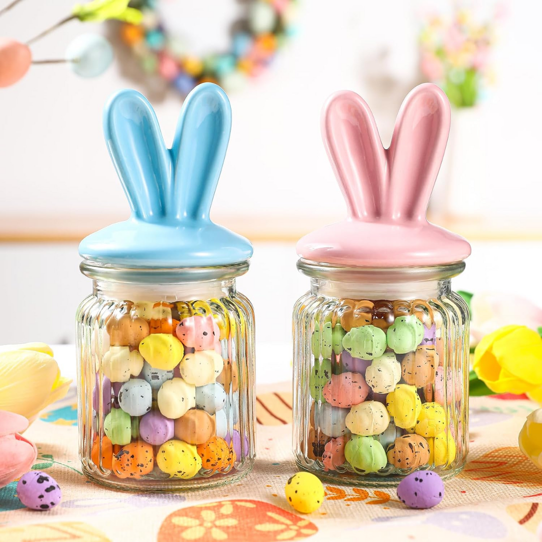 Easter Bunny Candy Jars Decorative Treat Containers For Holidays