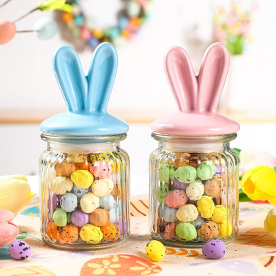 Easter Bunny Candy Jars Decorative Treat Containers For Holidays