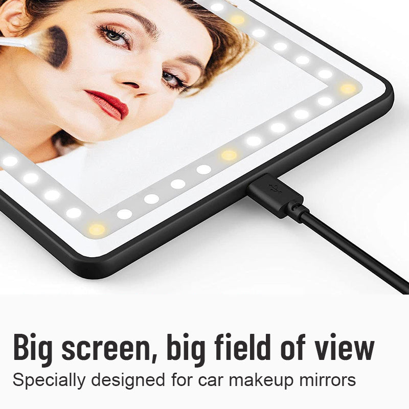 Car Sun Visor Illuminated Makeup Mirror With Long Lasting Battery