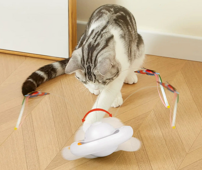 Interactive Cat Toy Butterfly With 3-Speed Motion And Ball For Kittens