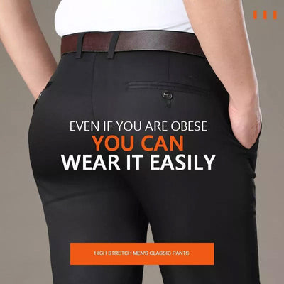 Men's Stretch Pants Classic Comfortable Fit Flexible Fabric