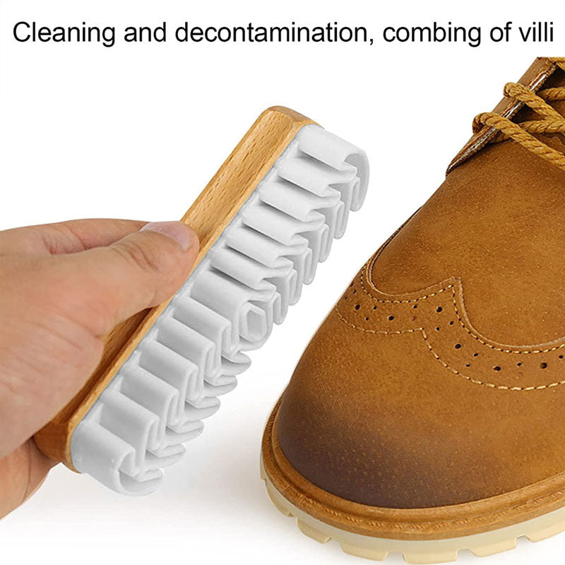 Natural Crepe Wood Brush For Suede Nubuck Leather Shoe Care