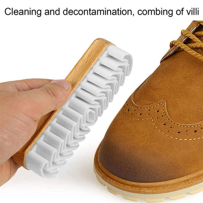 Natural Crepe Wood Brush For Suede Nubuck Leather Shoe Care