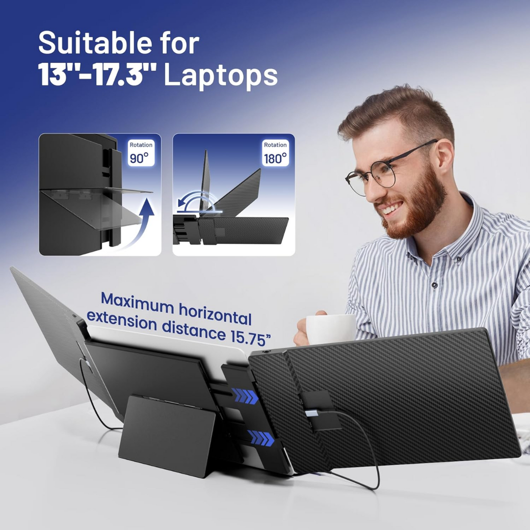 Portable Dual Laptop Monitor Extender For Enhanced Productivity