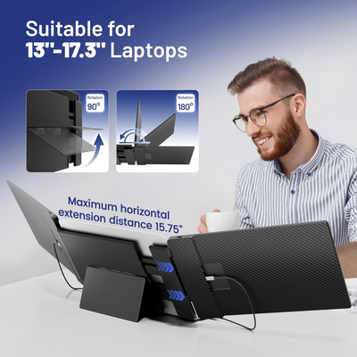 Portable Dual Laptop Monitor Extender For Enhanced Productivity