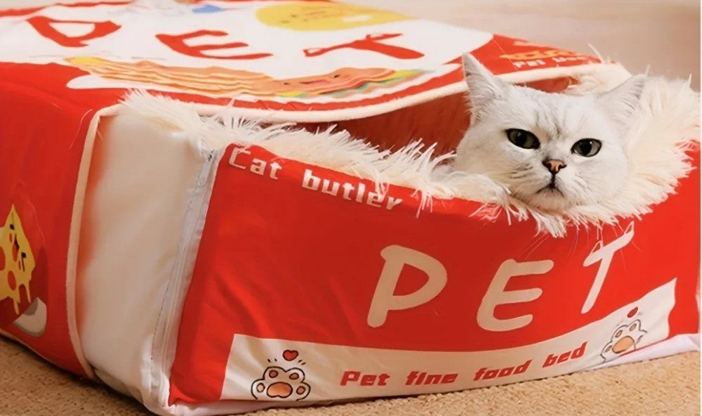 Cozy Cat Nest Bed Plush Soft Zippered House For Large Cats Dogs