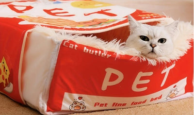 Cozy Cat Nest Bed Plush Soft Zippered House For Large Cats Dogs