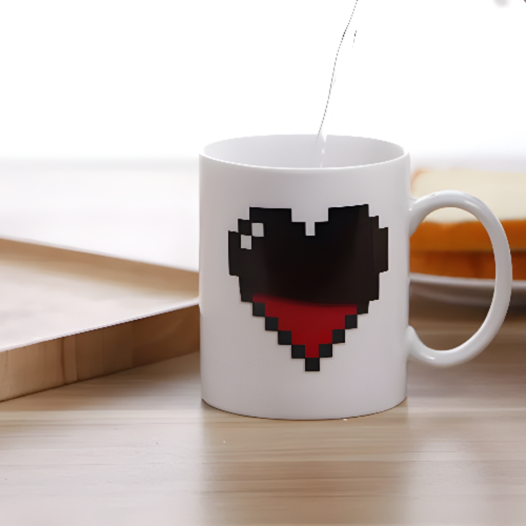 Minecraft Mug Heart Design Ceramic Coffee Cup Gift