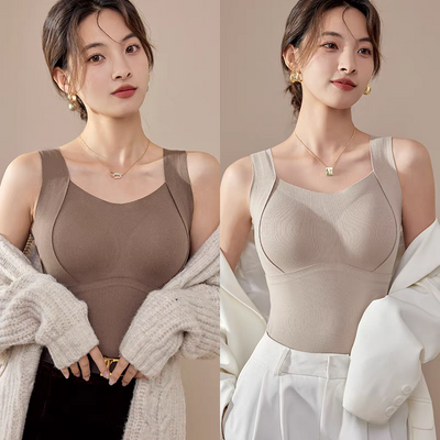 Women's Thermal Tank Tops With Built-In Support Bra Comfortable Fit