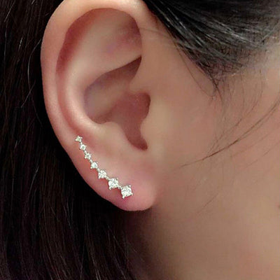 Seven Star Elegant Diamond Stud Earrings For Women