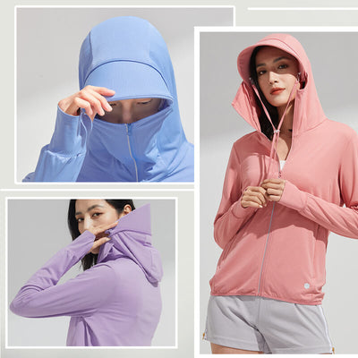 Detachable Large Brim UPF 50+ Sun Protection Clothing Ice Silk