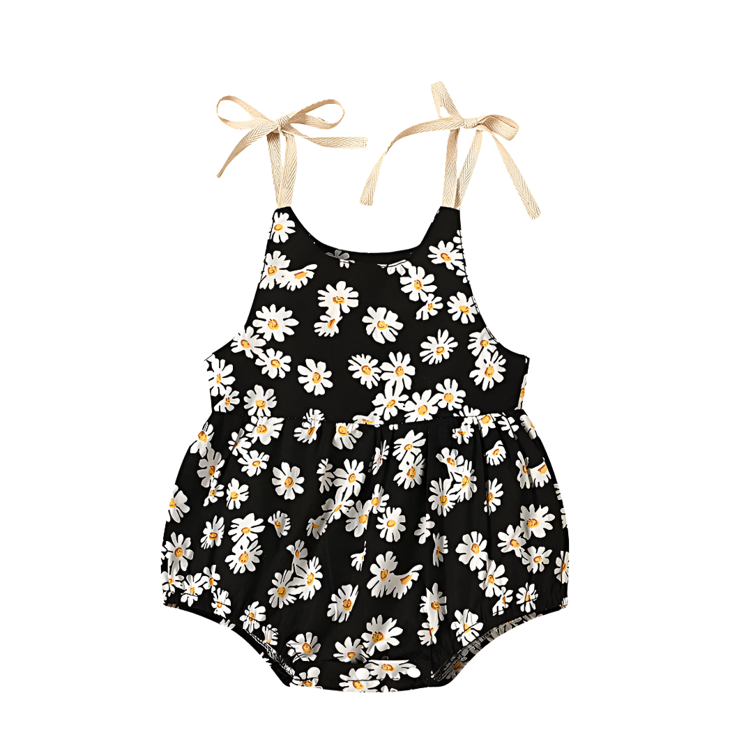 Baby Girl Cotton Romper Soft Floral Print Summer Outfit