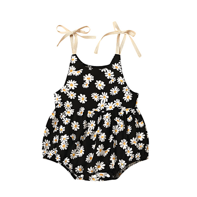 Baby Girl Cotton Romper Soft Floral Print Summer Outfit