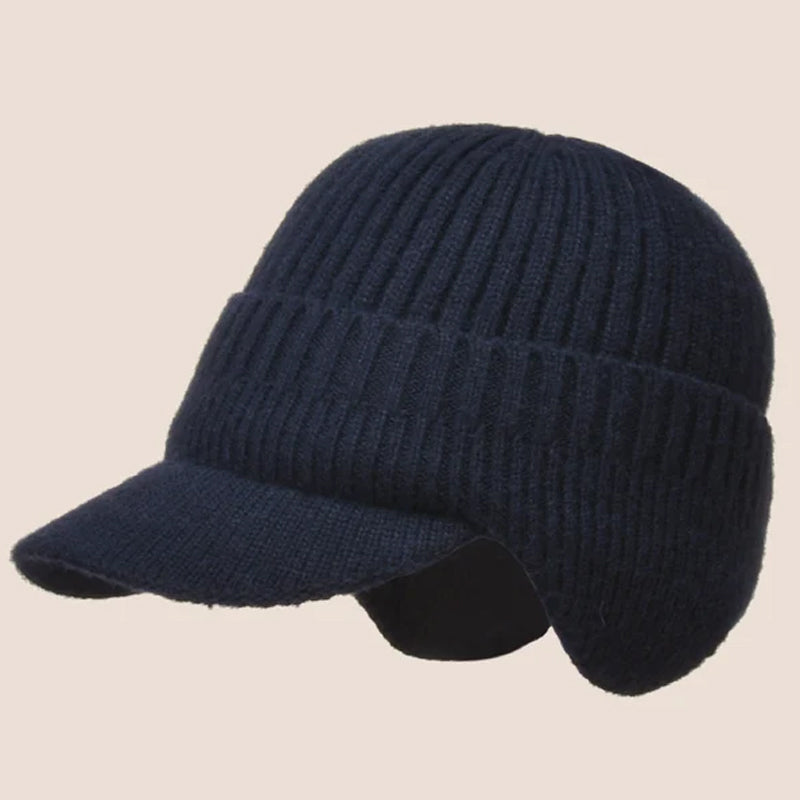 Knitted Winter Hat With Elastic Ear Protection For Outdoor Riding