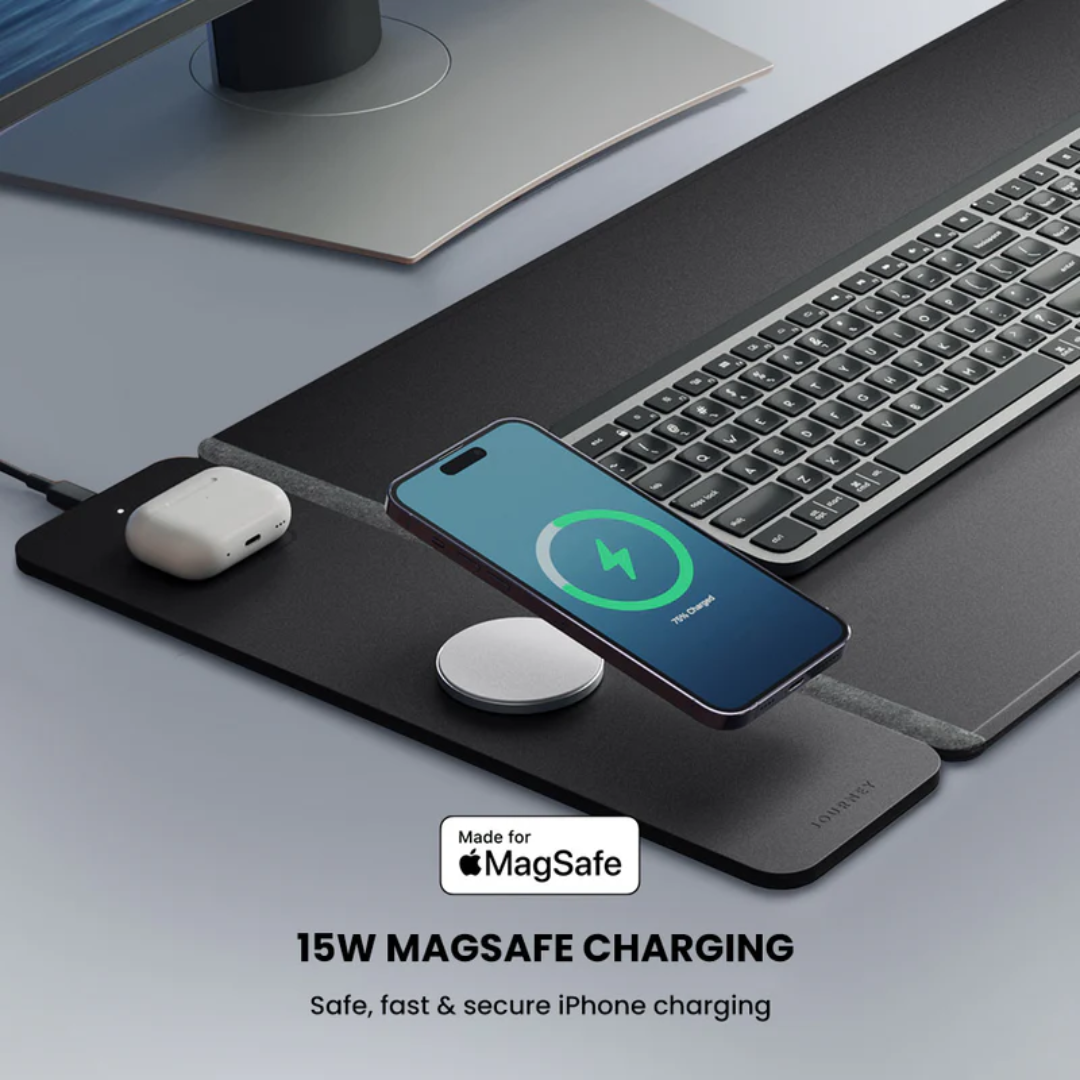 Wireless Charging Desk Mat With Fast Charging And Non-Slip Surface