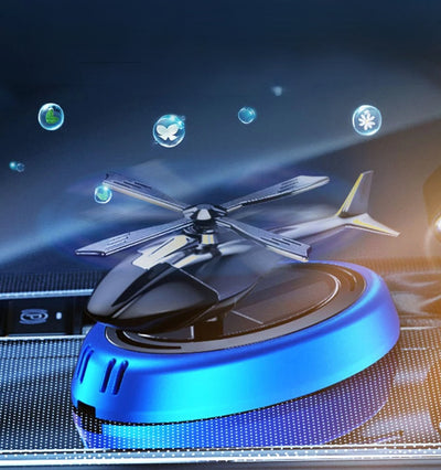 Solar-Powered Car Air Freshener Rotating Helicopter Aroma Diffuser