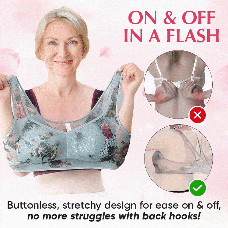 Lace Cooling Comfort Bra Soft Breathable Wireless Design