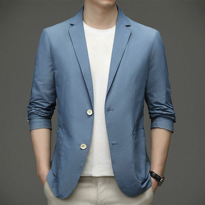 Men's Summer Lightweight Suit Jacket Wrinkle Proof Ice Silk