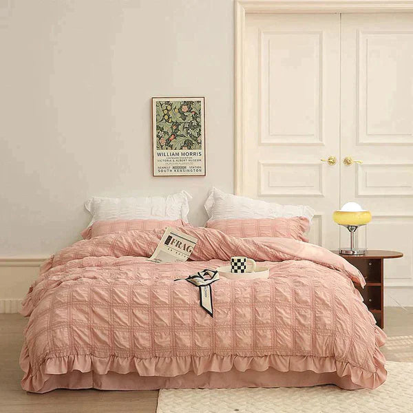 Icy Summer Seersucker Quilt Set 4-Piece Lightweight Cooling Quilt