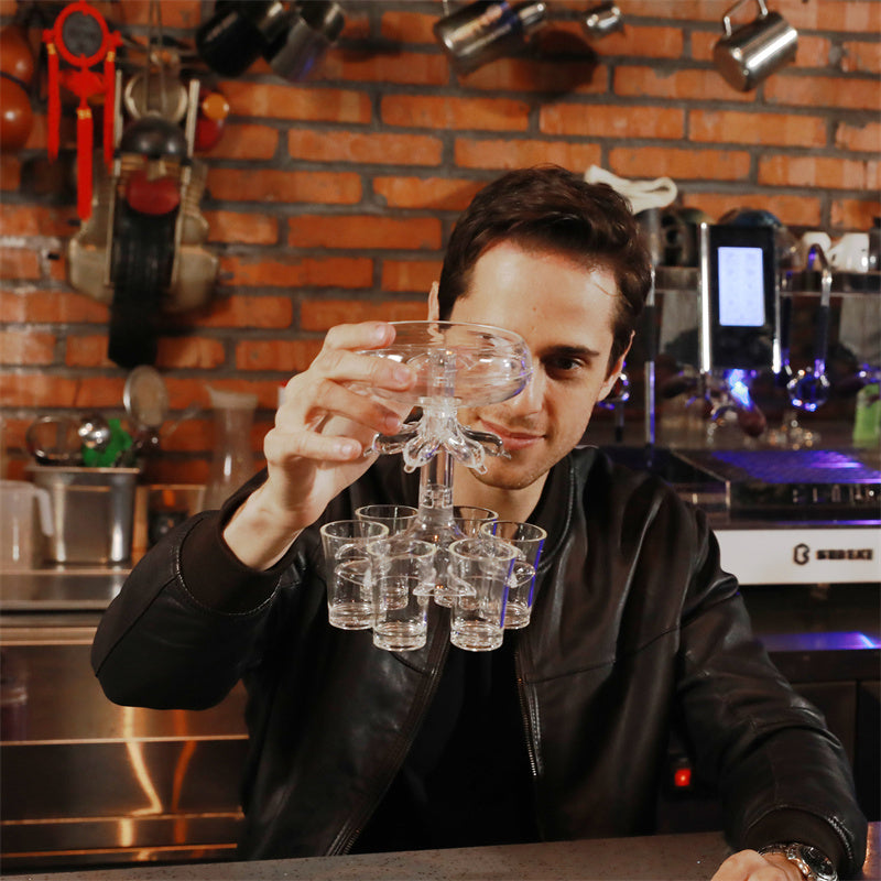 6-Shot Glass Shot Dispenser Holder For Wine Whisky Beer Party