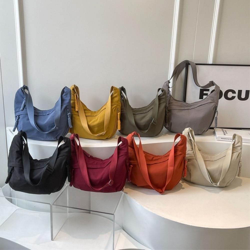 Women's Nylon Crossbody Bag Plain Color Fashion Hobo Style Tote