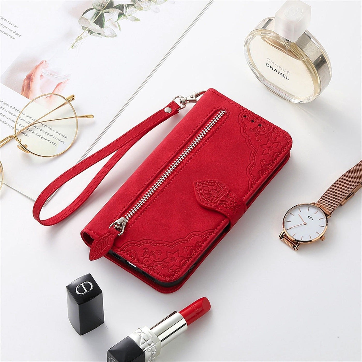 Skin Feel Flip Leather Wallet Phone Case For Protection