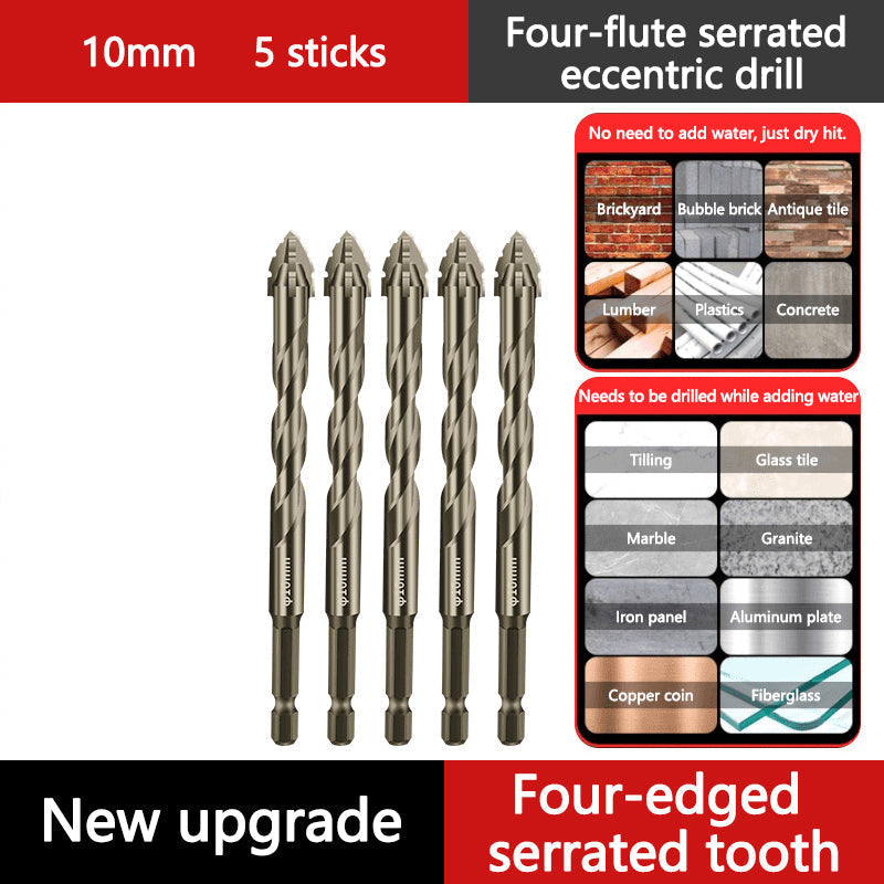4-Flute Serrated Drill Bit Kit For Precision Metalworking Tasks