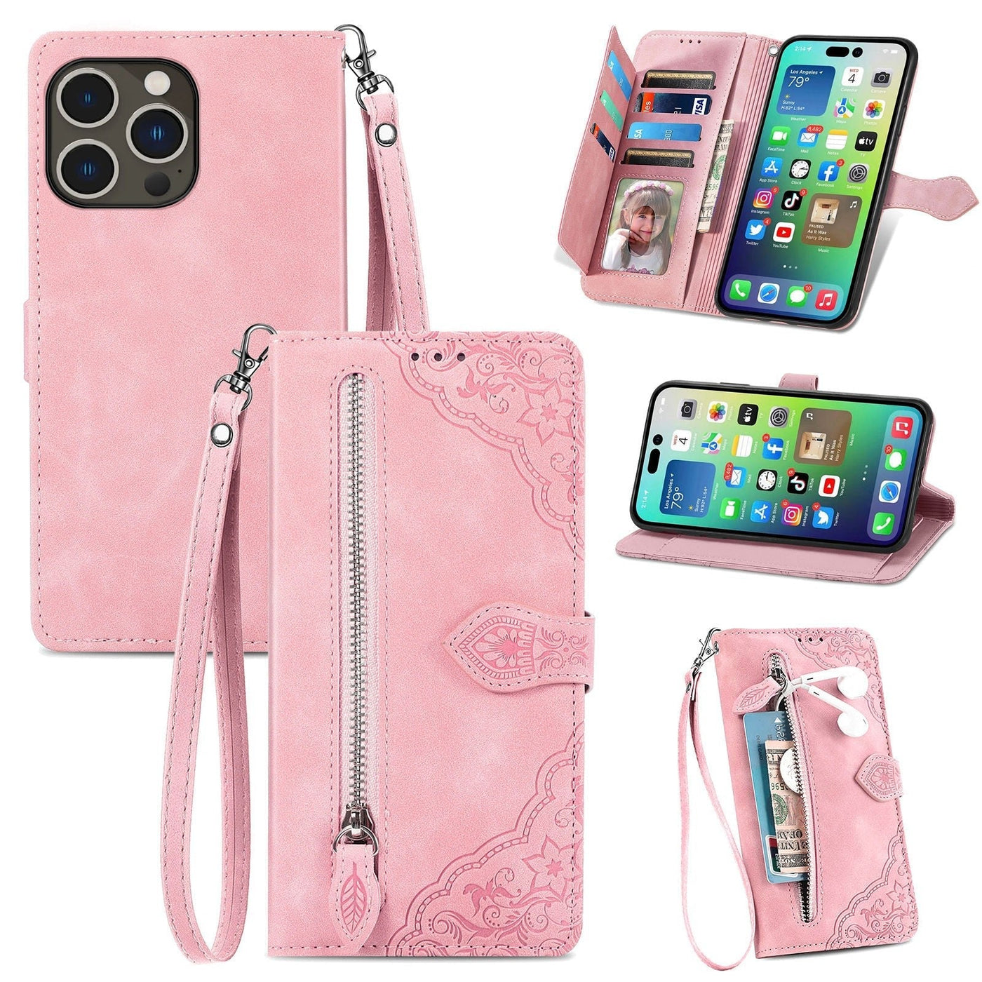Skin Feel Flip Leather Wallet Phone Case For Protection