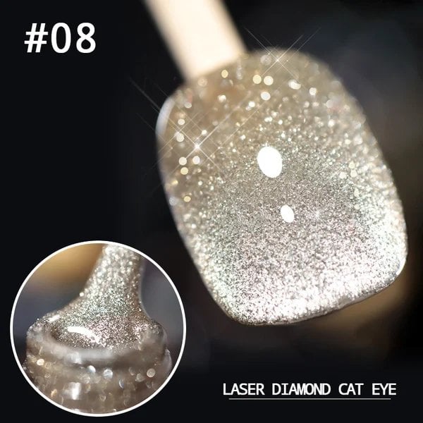 Laser Diamond Cat Eye Nail Polish Stunning Reflective Nail Color