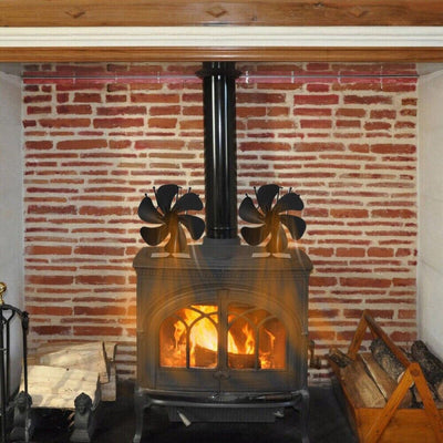 Heat Powered Fireplace Stove Fan 6 Blades 360 Degree Rotation