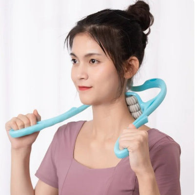 Pressure Point Neck Massager 6 Wheel Handheld Manual Roller Therapy