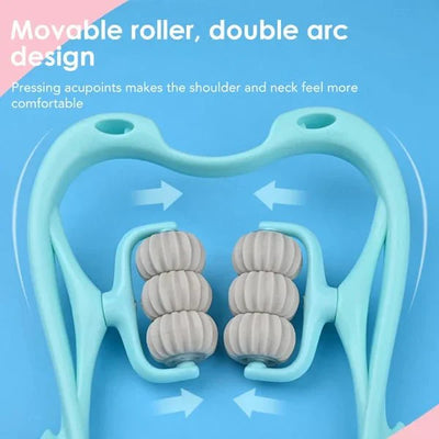 Pressure Point Neck Massager 6 Wheel Handheld Manual Roller Therapy