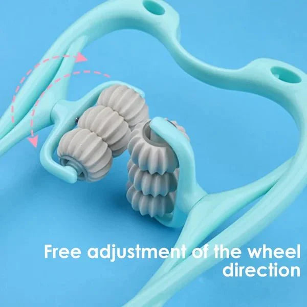 Pressure Point Neck Massager 6 Wheel Handheld Manual Roller Therapy