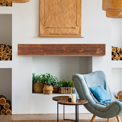 Rustic Wood Fireplace Mantel Wall Mounted Floating Shelf Decor