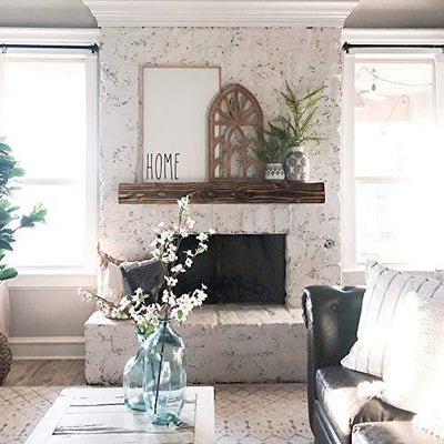 Rustic Wood Fireplace Mantel Wall Mounted Floating Shelf Decor