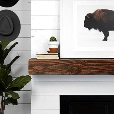 Rustic Wood Fireplace Mantel Wall Mounted Floating Shelf Decor