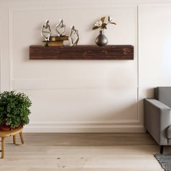 Rustic Wood Fireplace Mantel Wall Mounted Floating Shelf Decor