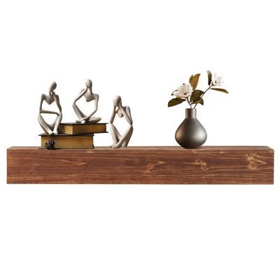 Rustic Wood Fireplace Mantel Wall Mounted Floating Shelf Decor