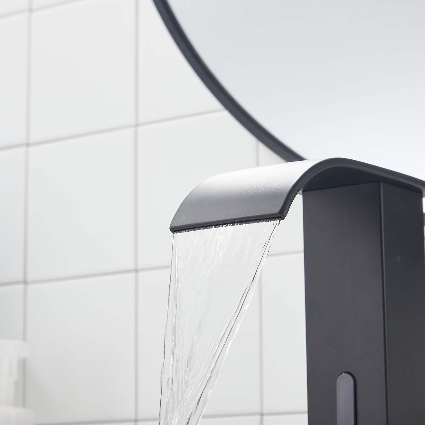 Sensor Matte Black Touchless Bathroom Sink Faucet With Hole Cover