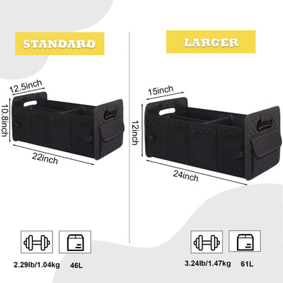 JiatuA Car Trunk Organizer Collapsible Multi Compartment Storage Box For SUV