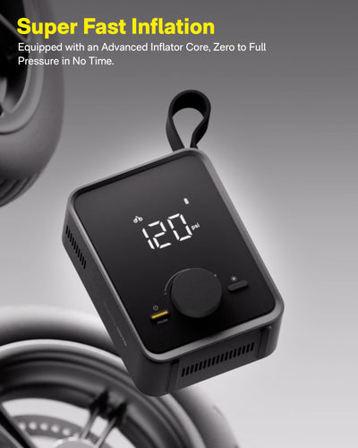 HOTO Portable Tire Inflator Electric Air Pump With Digital Gauge 120PSI