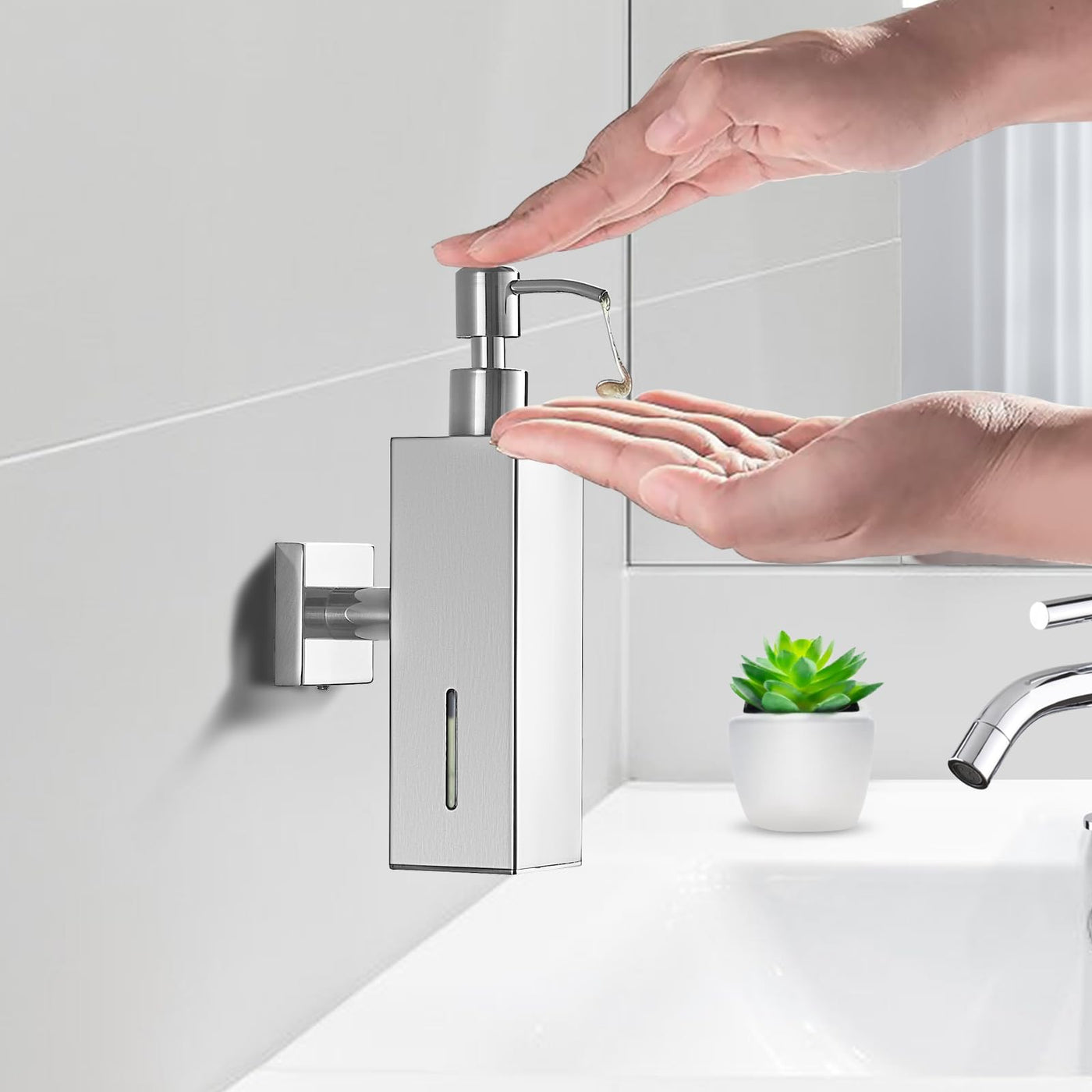 Stainless Steel Soap Dispenser For Bathroom Chrome Finish