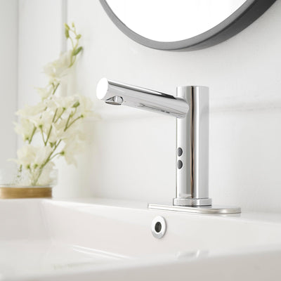 Chrome Touchless Bathroom Sink Faucet With Automatic Motion Sensor
