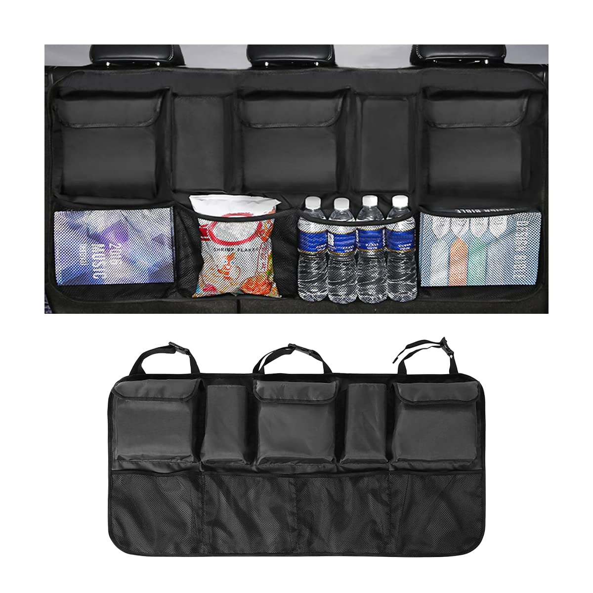 AICEL Car Trunk Organizer 9 Large Storage Bags Waterproof With Lids