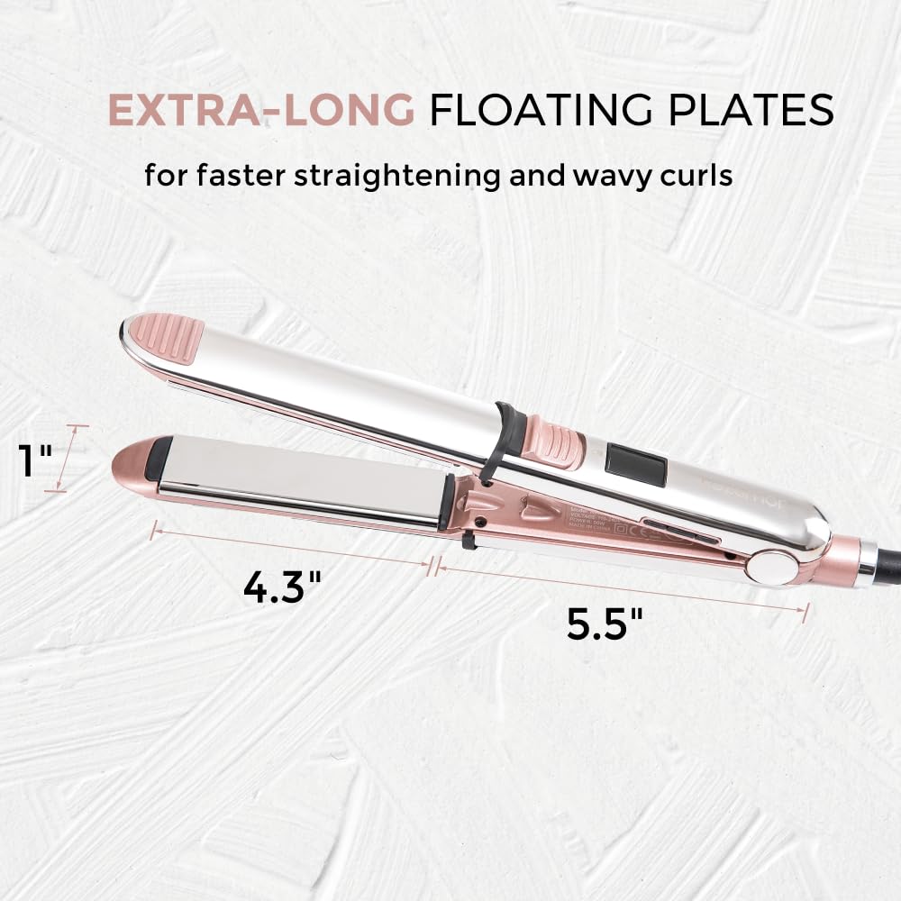 Flat Iron Hair Straightener Titanium Ionic For Smooth Styling